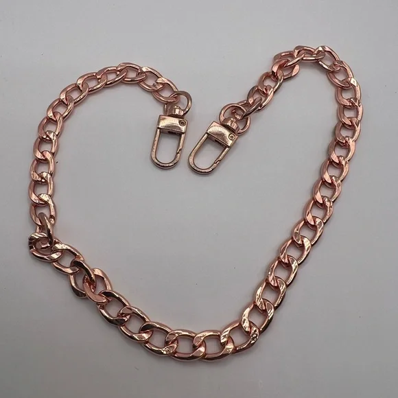 Brand New Rose Gold Chunky Chain Wrist/ Mini Bag Replacement 17.5” Lobster Clasp - Picture 7 of 16